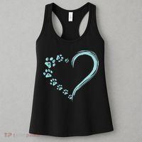 Dog Puppy Dogs Paw Print Heart Dog Mom Cute Gift Women's Tank Top thumb 3