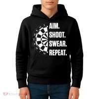 Darts Problems Dartboard Fun Hobby Dart Player Kids Hoodie thumb 4