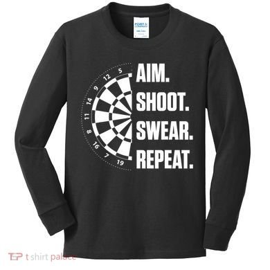 Darts Problems Dartboard Fun Hobby Dart Player Kids Long Sleeve Shirt