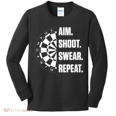 Darts Problems Dartboard Fun Hobby Dart Player Kids Long Sleeve Shirt