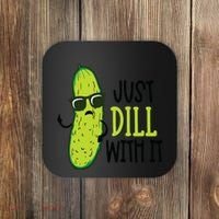 Dill Pickle Dill With It Deal With It Coaster thumb 0