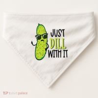 Dill Pickle Dill With It Deal With It USA-Made Doggie Bandana thumb 0