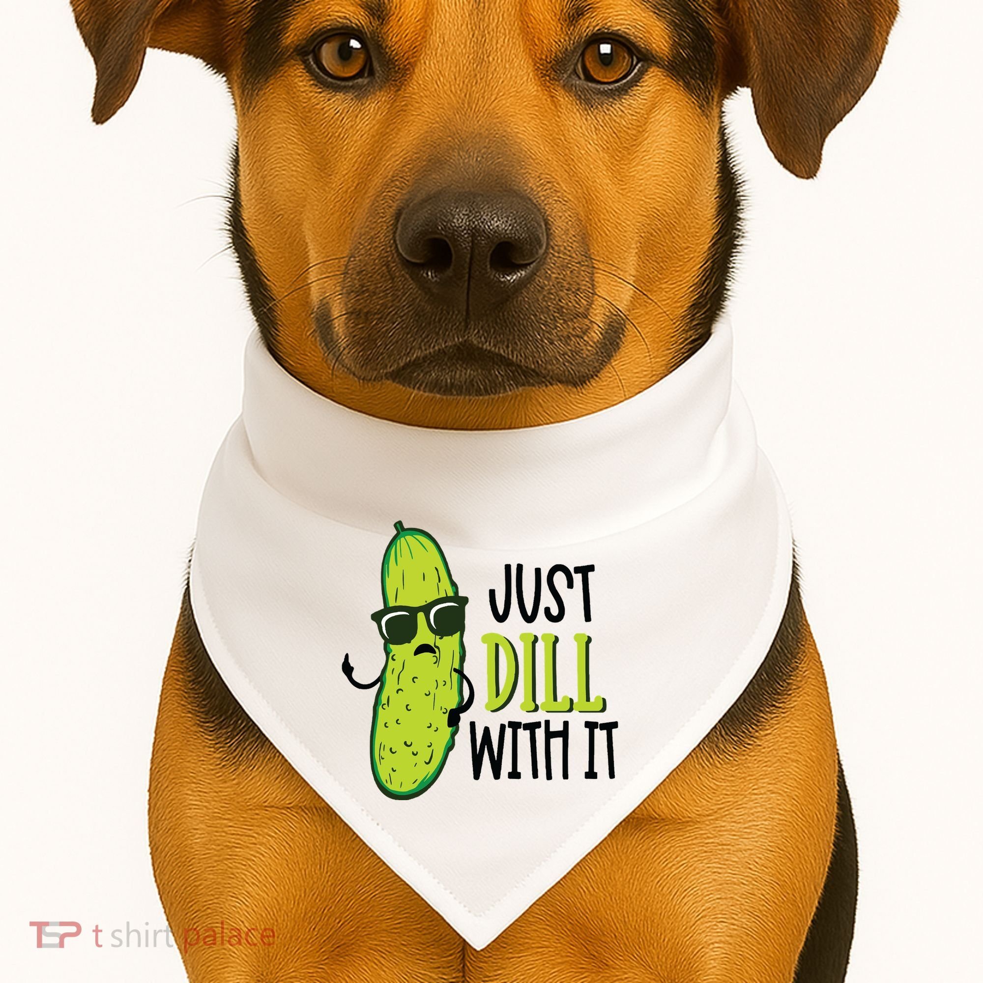 Dill Pickle Dill With It Deal With It USA-Made Doggie Bandana