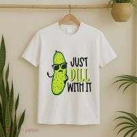Dill Pickle Dill With It Deal With It T-Shirt thumb 2
