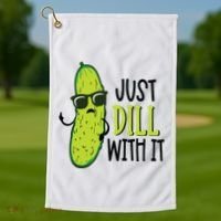 Dill Pickle Dill With It Deal With It Golf Towel thumb 1
