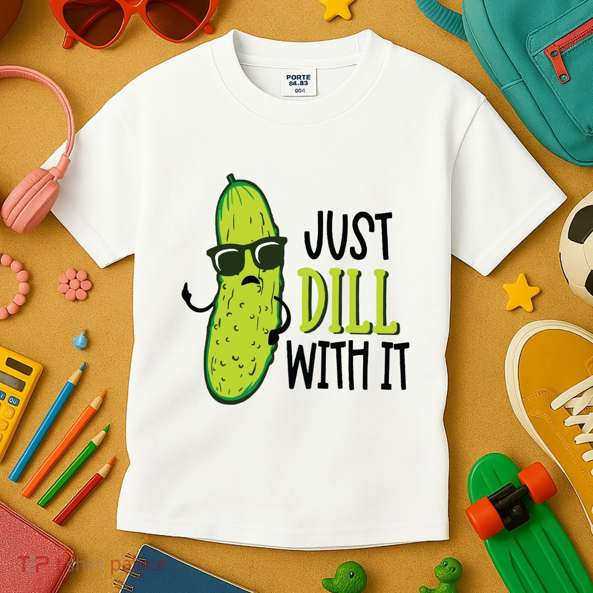 Dill Pickle Dill With It Deal With It Kids T-Shirt