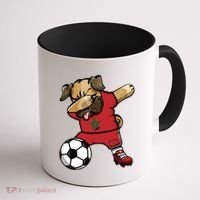 Dabbing Pug Dog Morocco Soccer Fans Jersey Moroccan Football Cool Gift Coffee Mug thumb 1