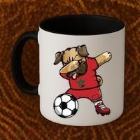 Dabbing Pug Dog Morocco Soccer Fans Jersey Moroccan Football Cool Gift Coffee Mug thumb 2