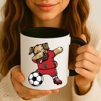 Dabbing Pug Dog Morocco Soccer Fans Jersey Moroccan Football Cool Gift Coffee Mug thumb 3
