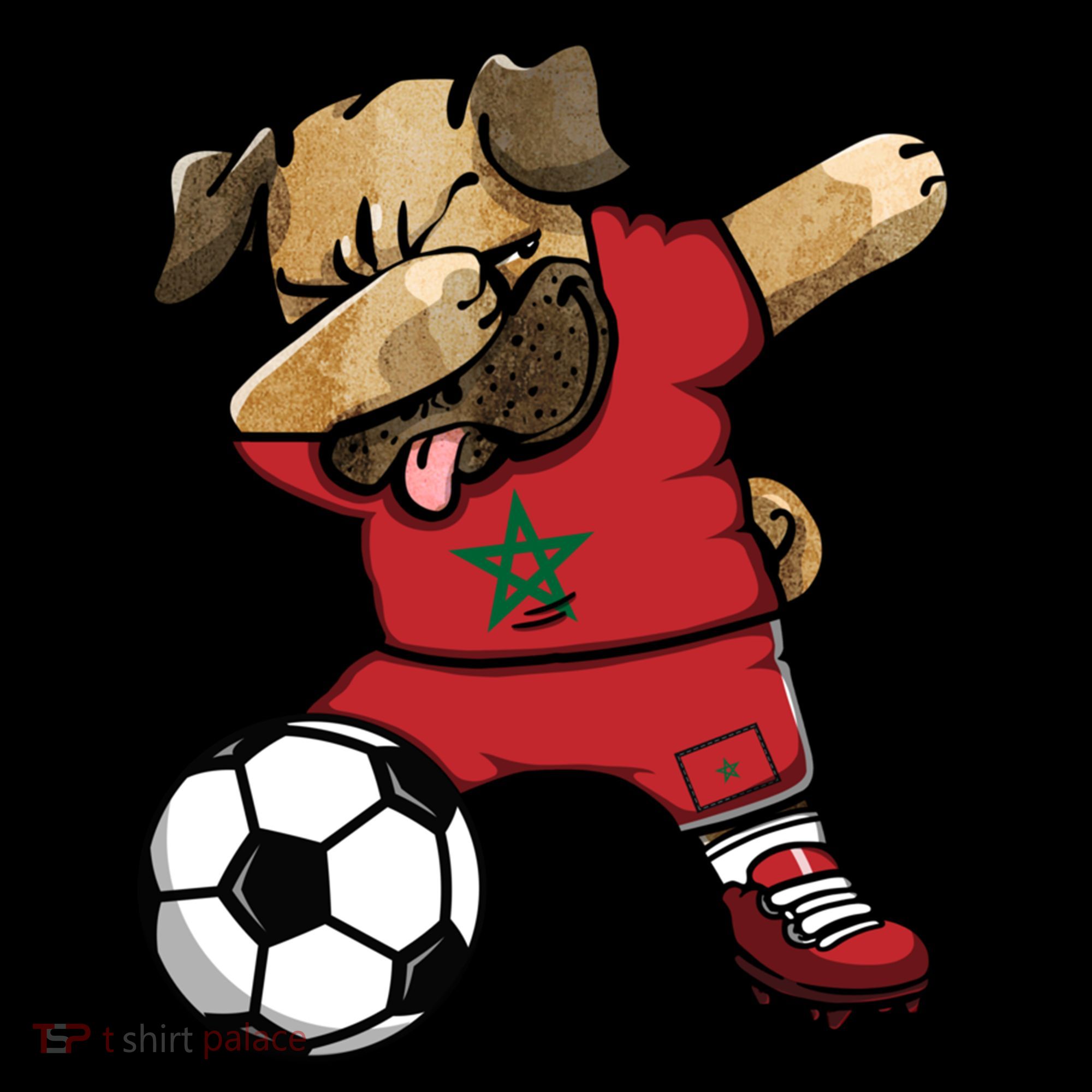 Dabbing Pug Dog Morocco Soccer Fans Jersey Moroccan Football Cool Gift Coffee Mug