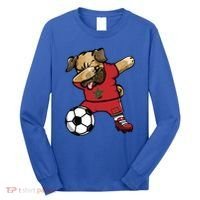 Dabbing Pug Dog Morocco Soccer Fans Jersey Moroccan Football Cool Gift Long Sleeve Shirt thumb 0