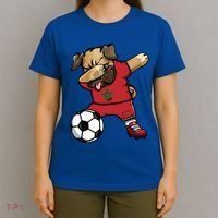 Dabbing Pug Dog Morocco Soccer Fans Jersey Moroccan Football Cool Gift T-Shirt thumb 4