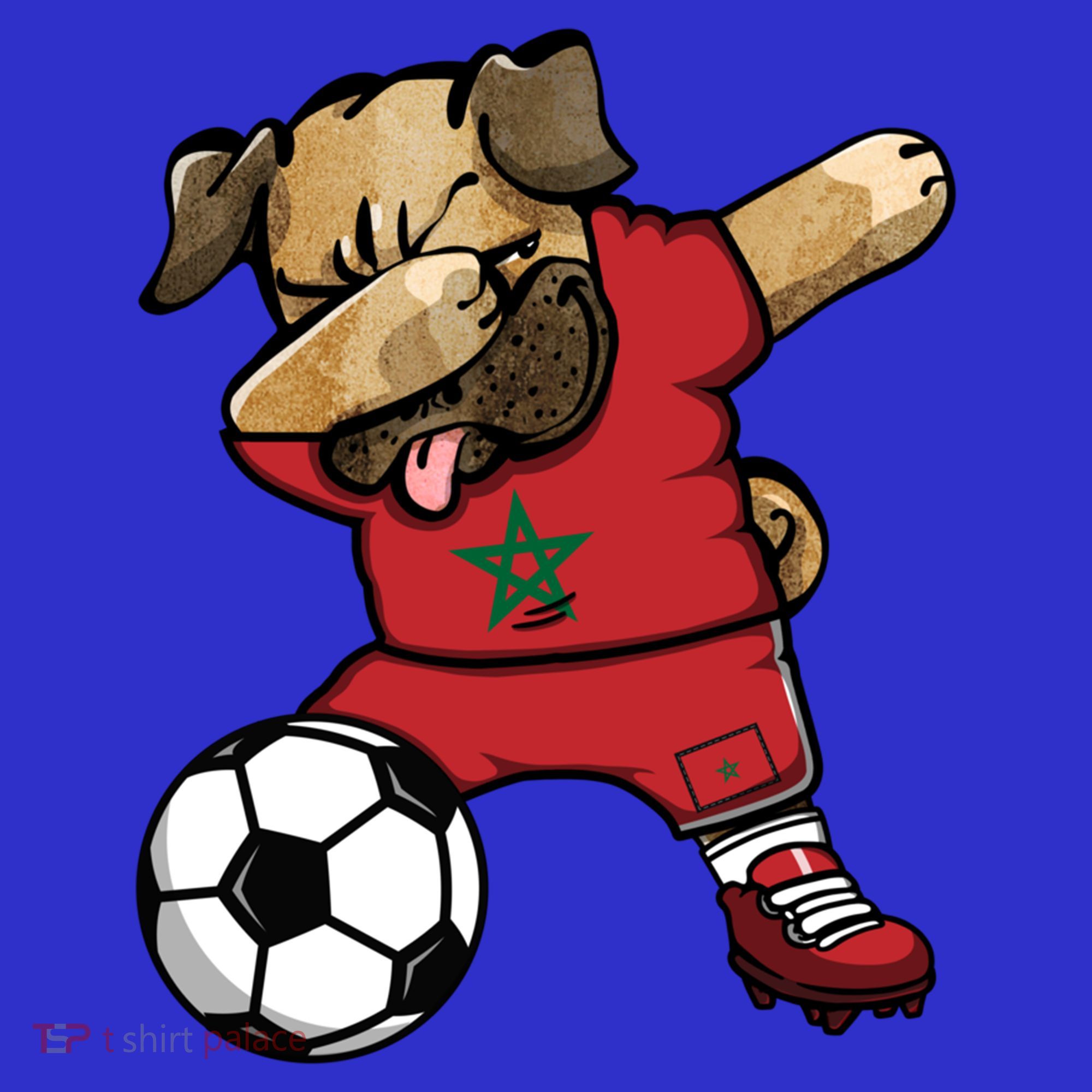Dabbing Pug Dog Morocco Soccer Fans Jersey Moroccan Football Cool Gift Visor