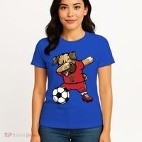 Dabbing Pug Dog Morocco Soccer Fans Jersey Moroccan Football Cool Gift Women's T-Shirt thumb 4