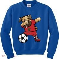 Dabbing Pug Dog Morocco Soccer Fans Jersey Moroccan Football Cool Gift Kids Sweatshirt thumb 0