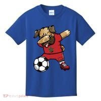 Dabbing Pug Dog Morocco Soccer Fans Jersey Moroccan Football Cool Gift Kids T-Shirt thumb 0