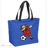 Dabbing Pug Dog Morocco Soccer Fans Jersey Moroccan Football Cool Gift Tote Bag thumb 2
