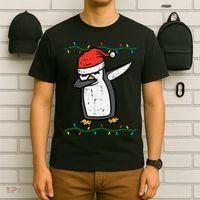 Dabbing Penguin Dab Xmas Christmas T-Shirt thumb 6