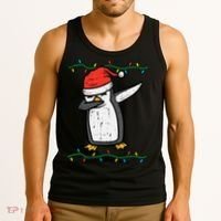 Dabbing Penguin Dab Xmas Christmas Tank Top thumb 3