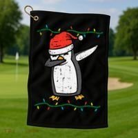 Dabbing Penguin Dab Xmas Christmas Golf Towel thumb 1