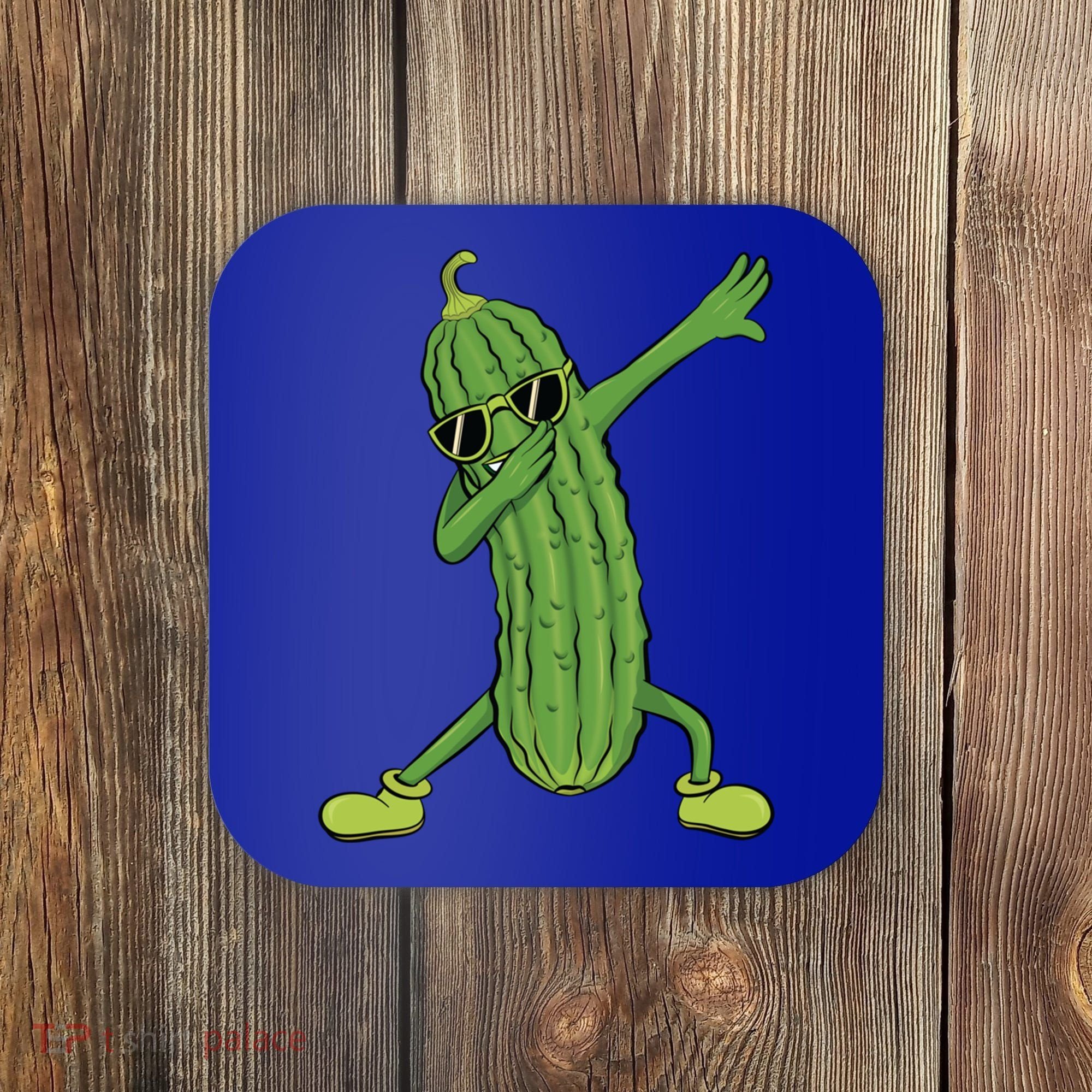 Dabbing Pickle Dancing Cucumber Lover Funny Funny Gift Coaster