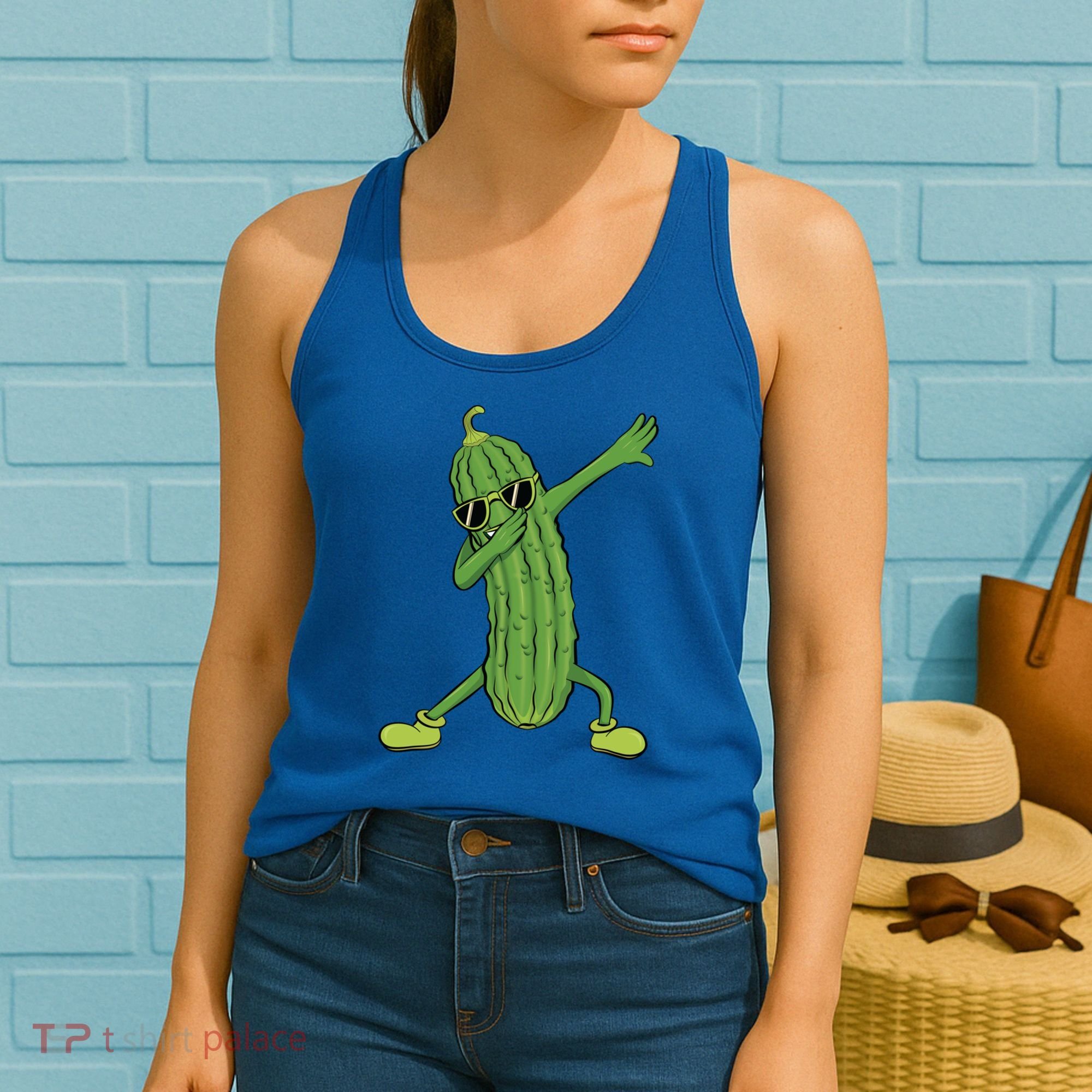 Dabbing Pickle Dancing Cucumber Lover Funny Funny Gift Women's Tank Top