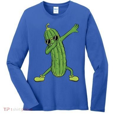 Dabbing Pickle Dancing Cucumber Lover Funny Funny Gift Women's Long Sleeve Shirt