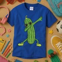 Dabbing Pickle Dancing Cucumber Lover Funny Funny Gift Kids T-Shirt thumb 3