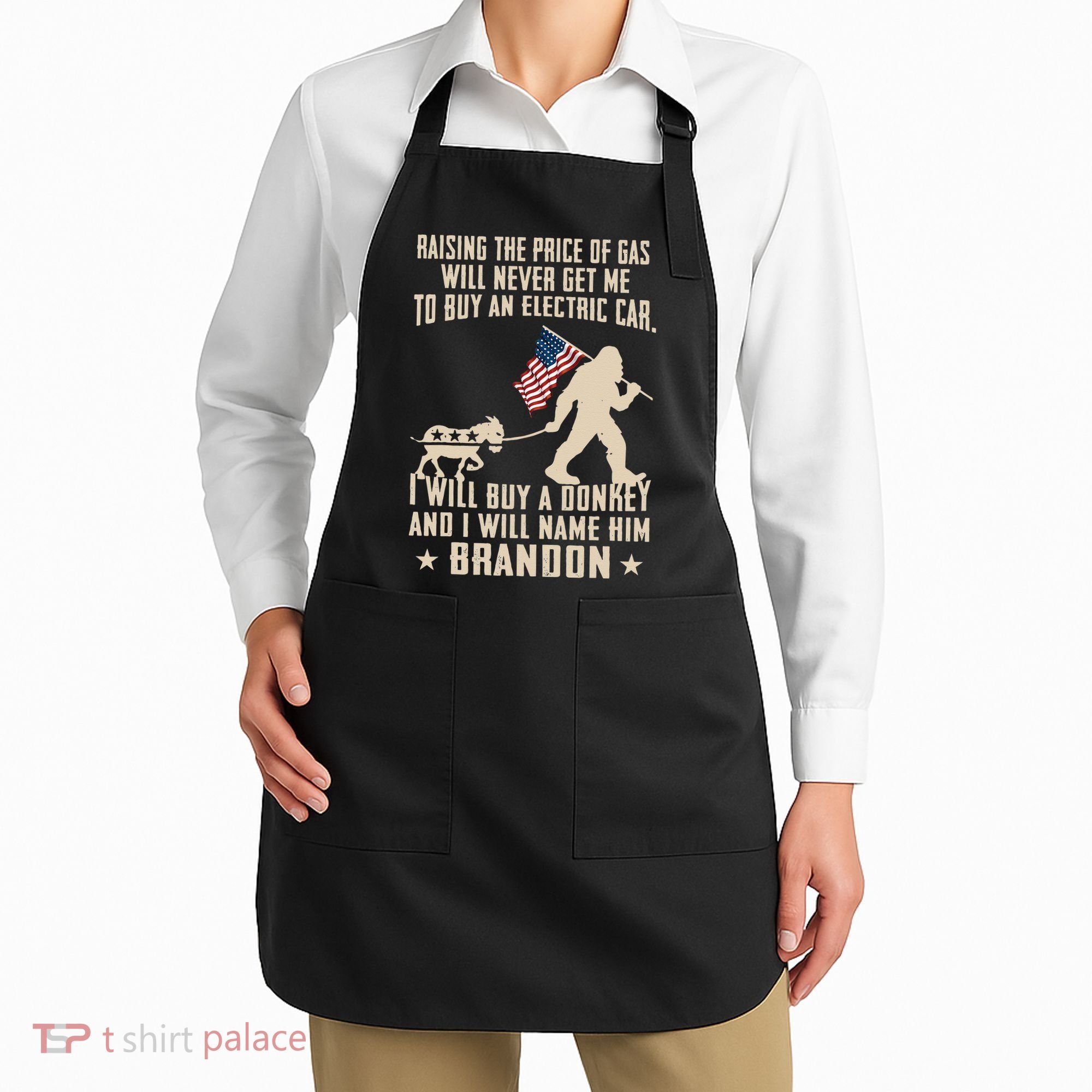 Donkey Pox Destroying America Funny Bigfoot Anti Biden Apron