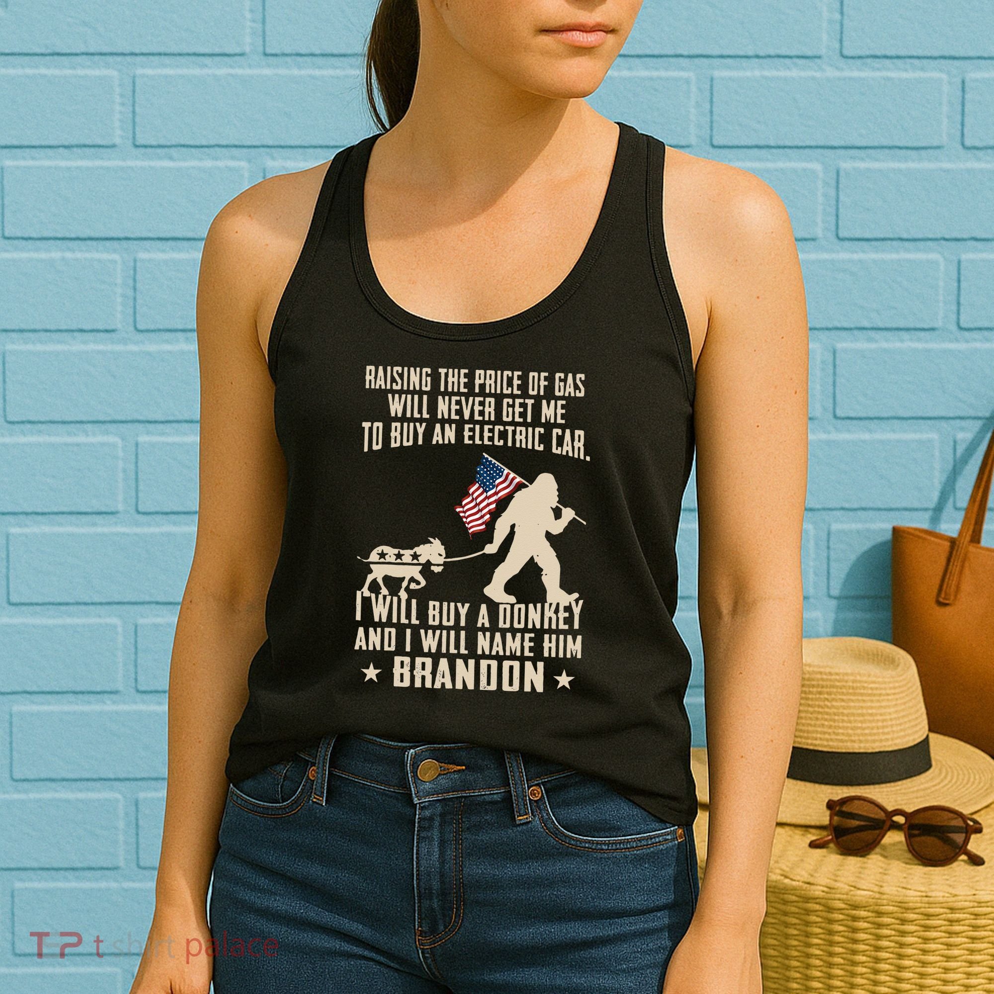 Donkey Pox Destroying America Funny Bigfoot Anti Biden Women's Tank Top