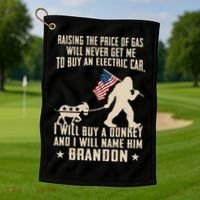 Donkey Pox Destroying America Funny Bigfoot Anti Biden Golf Towel thumb 1