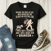 Donkey Pox Destroying America Funny Bigfoot Anti Biden Women's T-Shirt thumb 3