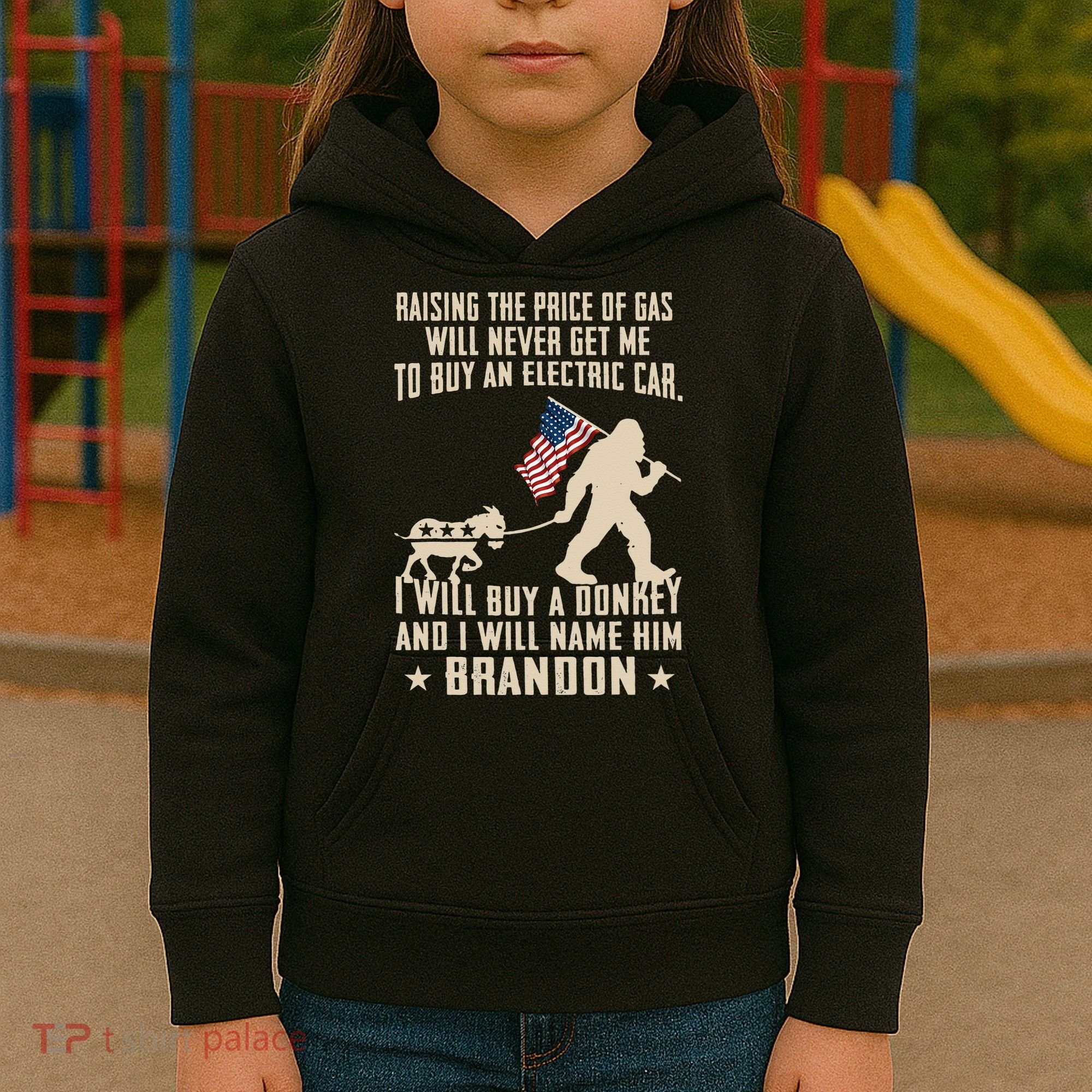 Donkey Pox Destroying America Funny Bigfoot Anti Biden Kids Hoodie