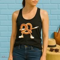 Dabbing Pretzel Dab Pretzel Dancing Pretzel Birthday Party Women's Tank Top thumb 2
