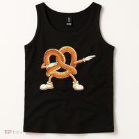 Dabbing Pretzel Dab Pretzel Dancing Pretzel Birthday Party Tank Top thumb 2