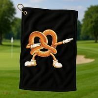 Dabbing Pretzel Dab Pretzel Dancing Pretzel Birthday Party Golf Towel thumb 1