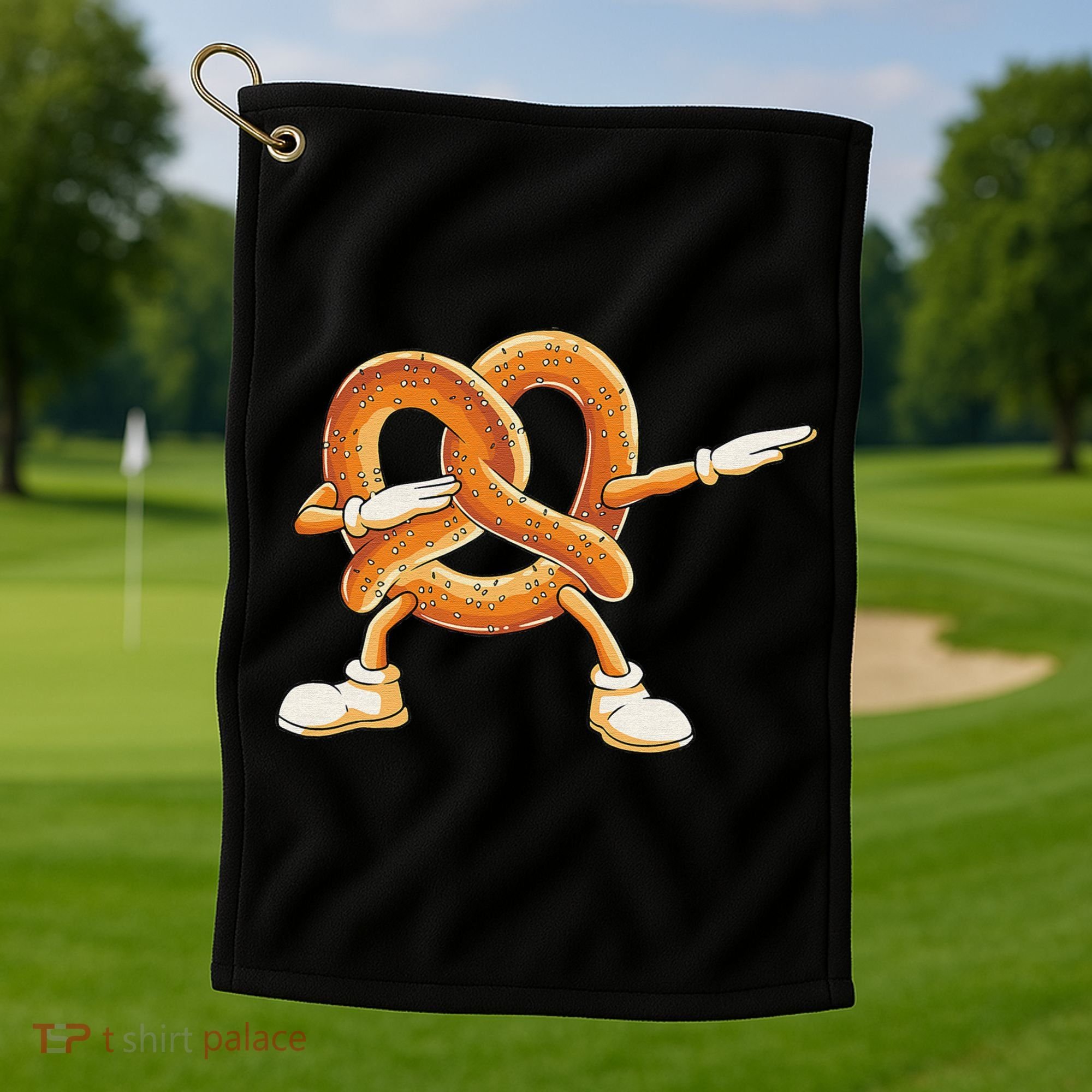 Dabbing Pretzel Dab Pretzel Dancing Pretzel Birthday Party Golf Towel