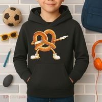 Dabbing Pretzel Dab Pretzel Dancing Pretzel Birthday Party Kids Hoodie thumb 2
