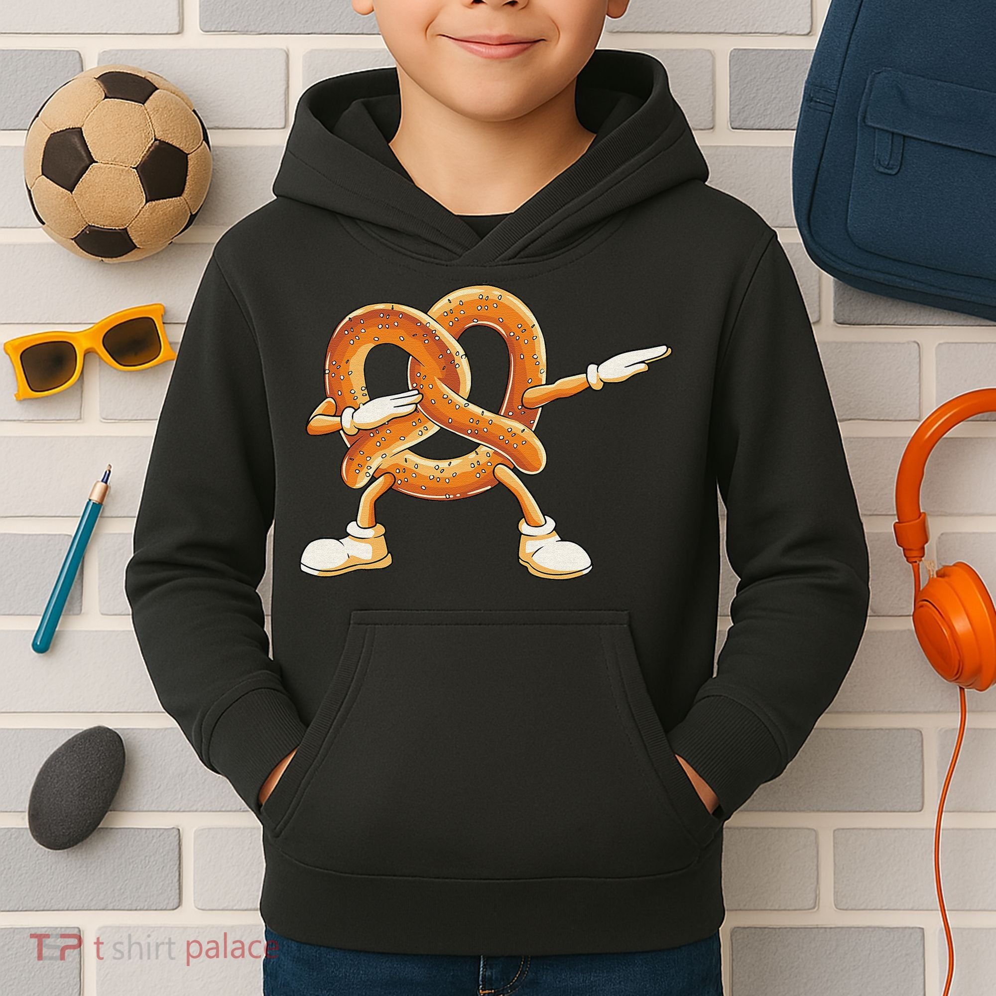 Dabbing Pretzel Dab Pretzel Dancing Pretzel Birthday Party Kids Hoodie