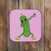 Dabbing Pickle Dancing Cucumber Lover Funny Gifts Coaster thumb 0