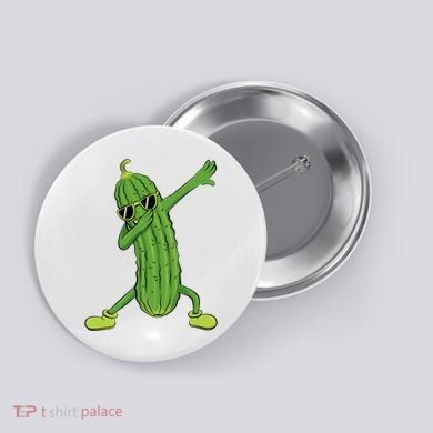 Dabbing Pickle Dancing Cucumber Lover Funny Gifts Button