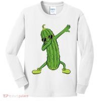 Dabbing Pickle Dancing Cucumber Lover Funny Gifts Kids Long Sleeve Shirt thumb 0