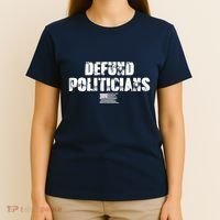 Defund Politicians Distressed Vintage USA Flag T-Shirt thumb 4