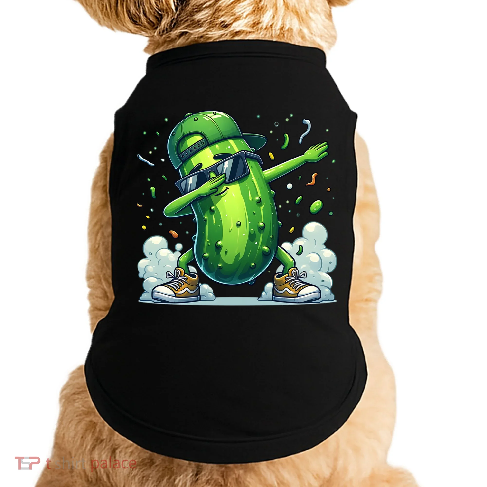 Dabbing Pickle Dancing Cucumber Lover Funny Sunglass Gift Doggie Tank