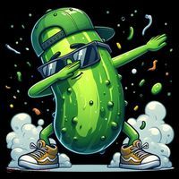 Dabbing Pickle Dancing Cucumber Lover Funny Sunglass Gift Doggie Tank thumb 4