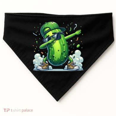 Dabbing Pickle Dancing Cucumber Lover Funny Sunglass Gift USA-Made Doggie Bandana