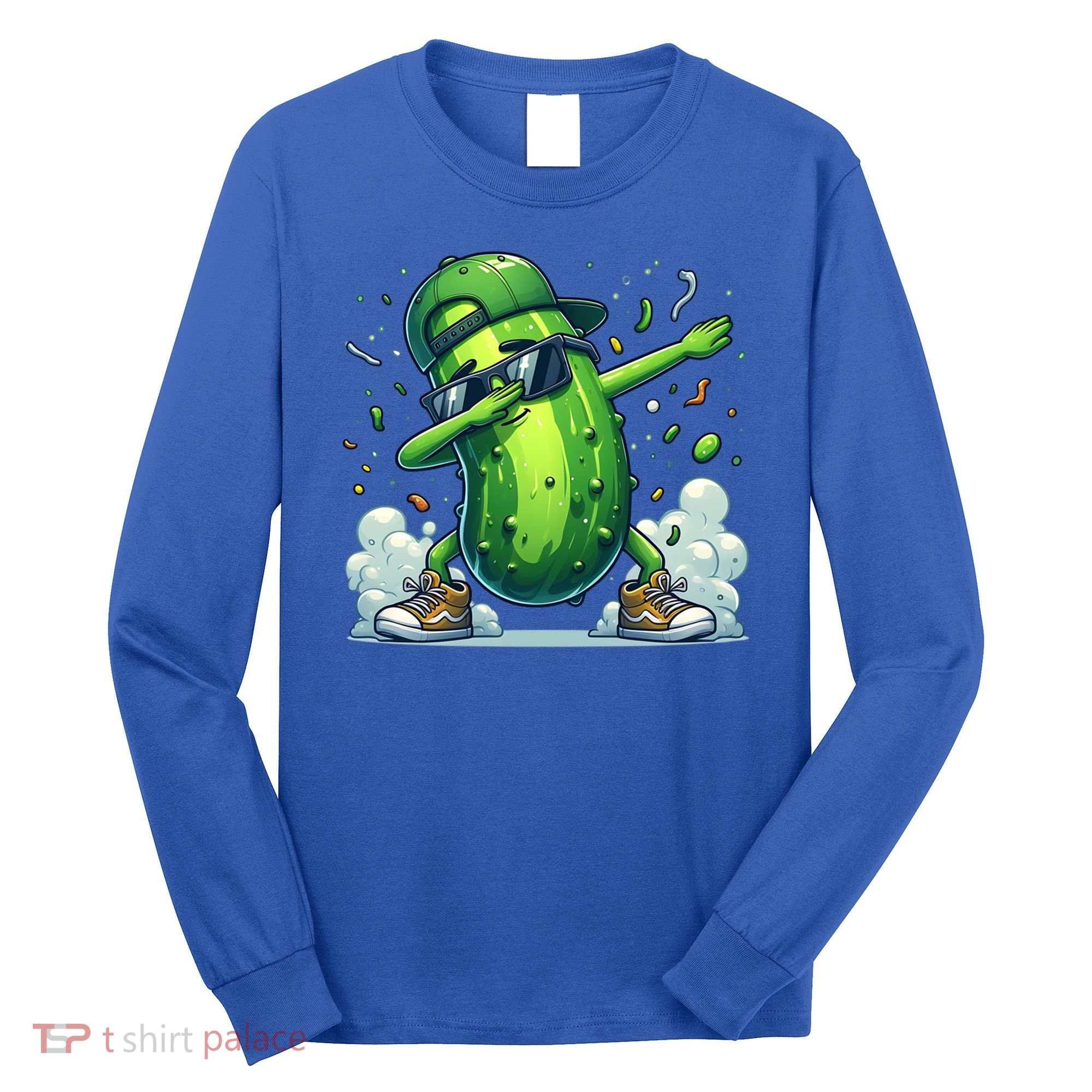 Dabbing Pickle Dancing Cucumber Lover Funny Sunglass Gift Long Sleeve Shirt