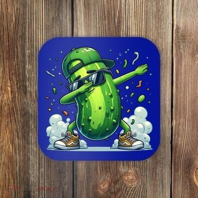 Dabbing Pickle Dancing Cucumber Lover Funny Sunglass Gift Coaster