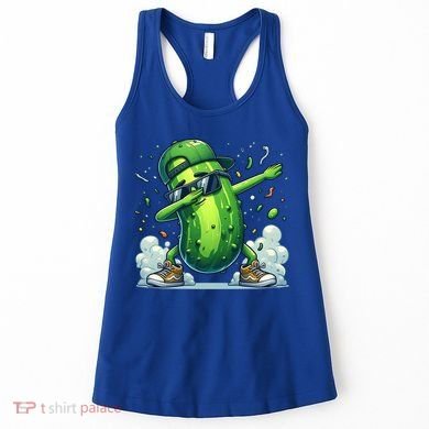 Dabbing Pickle Dancing Cucumber Lover Funny Sunglass Gift Women's Tank Top