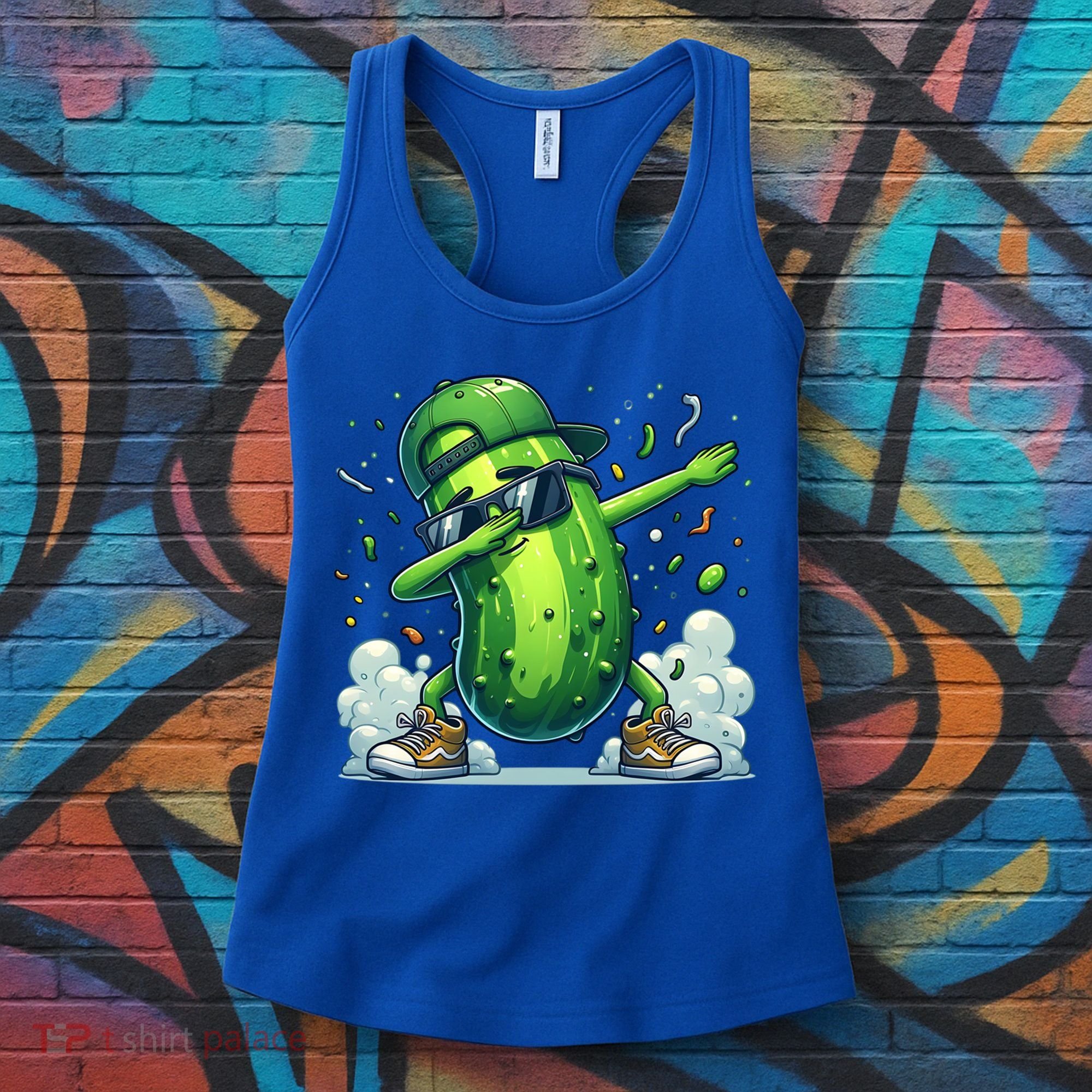 Dabbing Pickle Dancing Cucumber Lover Funny Sunglass Gift Women's Tank Top